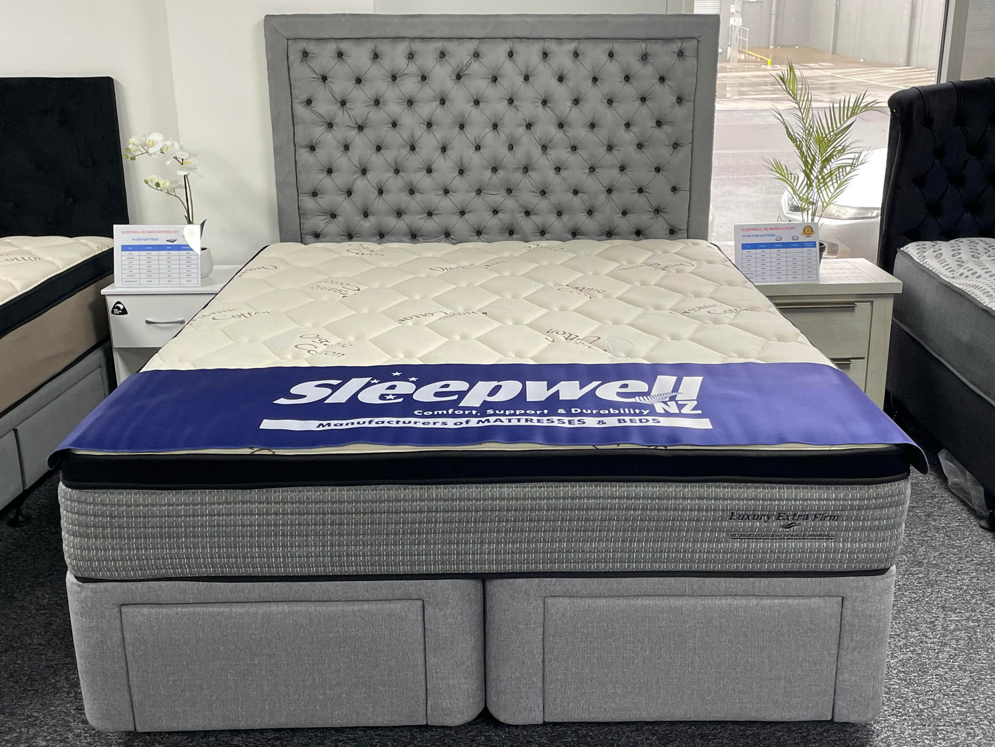 Sleepwell Luxury Extra Firm Mattress with Two Deep Drawer Base