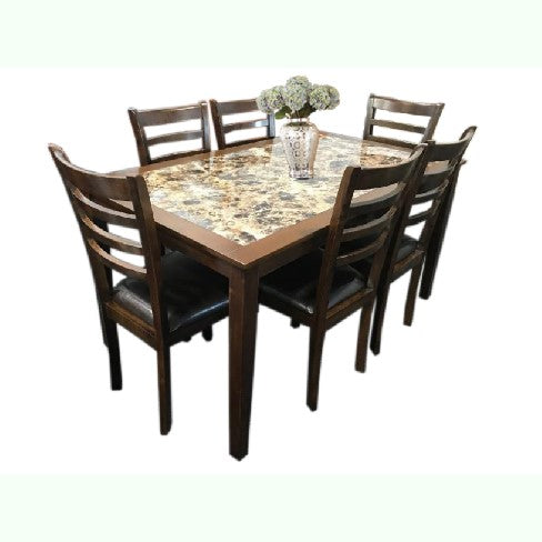 Martin Marble Pattern Top Dining Suite 7 Pcs